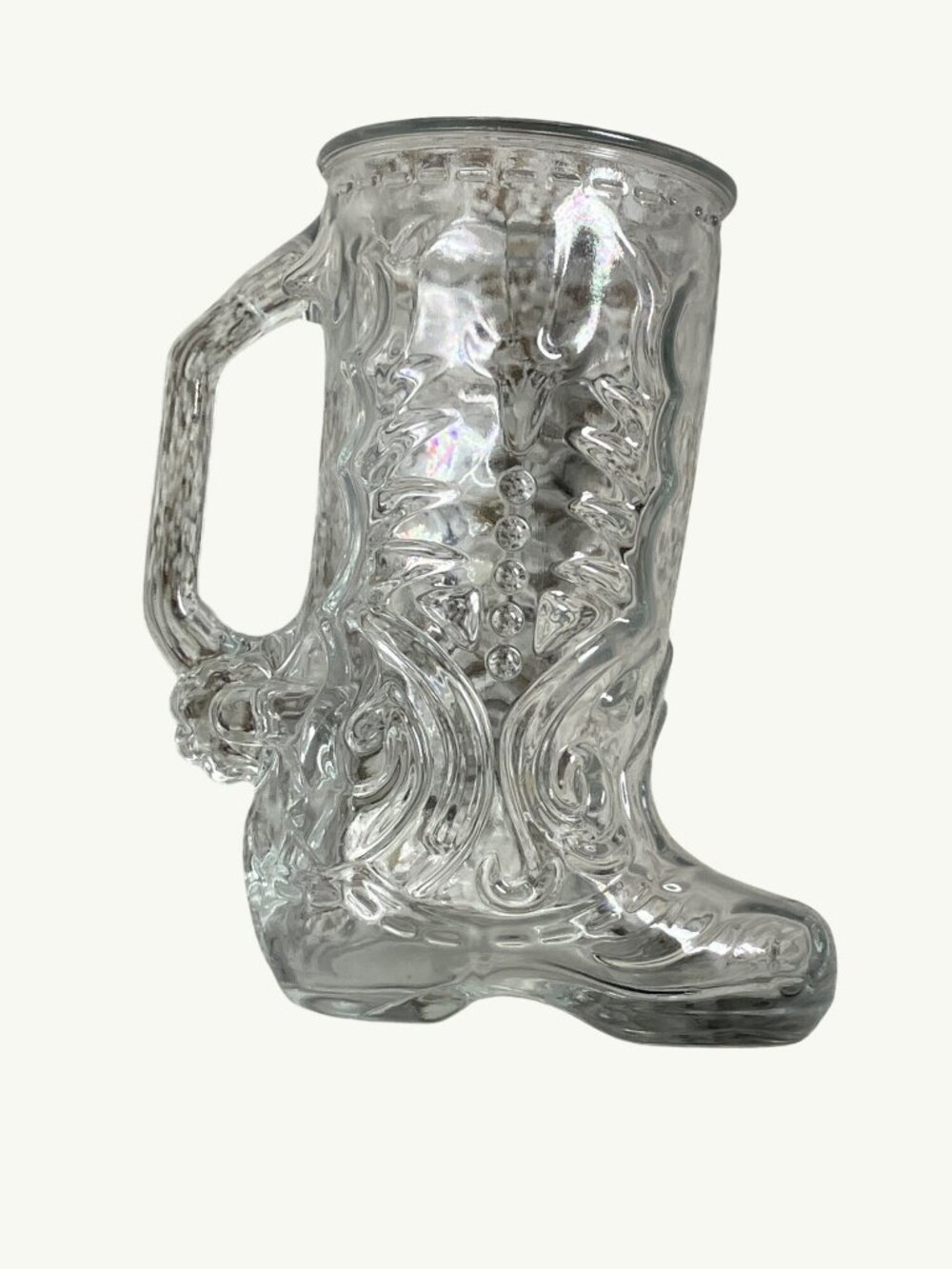 Libbey Glass Cowboy Boot Mug Clear Western Style Made In Canada